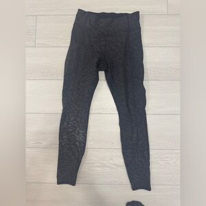 Athleta Rainier Black Patterned Reflective Leggings Size M